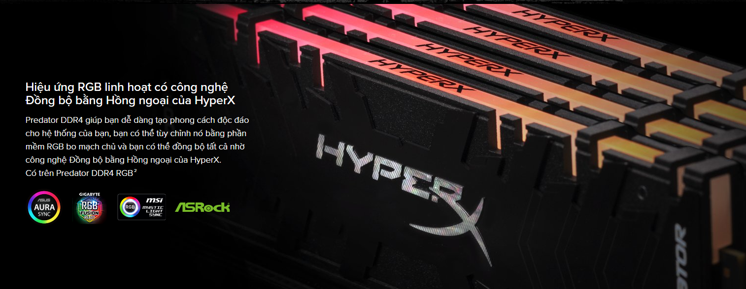 RAM Desktop KINGSTON HyperX Predator RGB